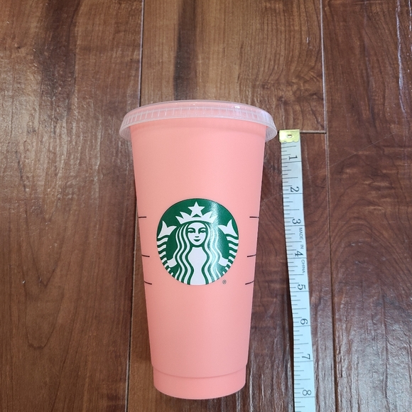 Starbucks 2019 Matte Light Pink Cold Travel Plastic Cup with Lid 24 OZ - Picture 6 of 6